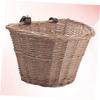 BIUDECO Wicker Boy Girl Bike Basket Sturdy Detachable Front Storage Container Handmade Natural Willow Easy Install for for Outdoor Cycling and Home Use Wood Color view 4