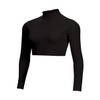 chass Girls Long Sleeve Cropped Bodysuit, Mock Neck Cheerleading Shirt Adult Sizes (Black, XL) view 1