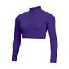 chass Girls Long Sleeve Cropped Bodysuit, Mock Neck Cheerleading Shirt Adult Sizes (Purple, M) view 1