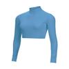 chass Girls Long Sleeve Cropped Bodysuit, Mock Neck Cheerleading Shirt Youth Sizes (Columbia Blue, YXS) view 1
