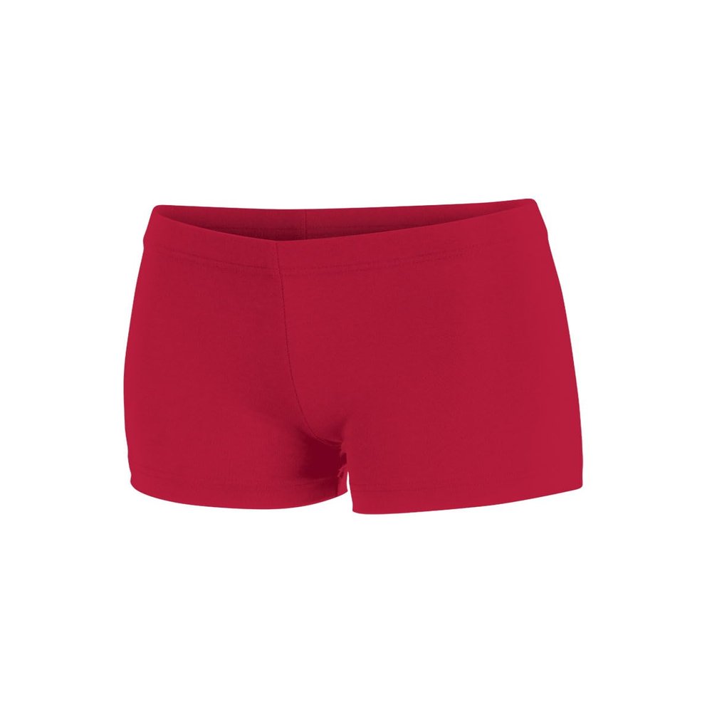 chass Women's Boy-Cut Cheerleading Briefs, Soft Mid-Rise Athletic Shorts (AS, Red)