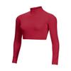 chass Girls Long Sleeve Cropped Bodysuit, Mock Neck Cheerleading Shirt Youth Sizes (Red, YM) view 1