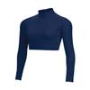 chass Girls Long Sleeve Cropped Bodysuit, Mock Neck Cheerleading Shirt Adult Sizes (Navy, XL) view 1
