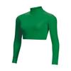chass Girls Long Sleeve Cropped Bodysuit, Mock Neck Cheerleading Shirt Adult Sizes (Kelly Green, XS) view 1