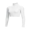 chass Girls Long Sleeve Cropped Bodysuit, Mock Neck Cheerleading Shirt Adult Sizes (White, M) view 1
