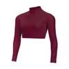 chass Girls Long Sleeve Cropped Bodysuit, Mock Neck Cheerleading Shirt Adult Sizes (Maroon, L) view 1