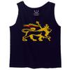 0555. Retro Vintage bob Lion Zion Rastafari Reggae Rasta Men's Tank Top (Navy Blue, 2X-Large)