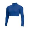 chass Girls Long Sleeve Cropped Bodysuit, Mock Neck Cheerleading Shirt Adult Sizes (Royal, M) view 1
