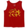 0555. Retro Vintage bob Lion Zion Rastafari Reggae Rasta Men's Tank Top (Red, 2X-Large) view 1