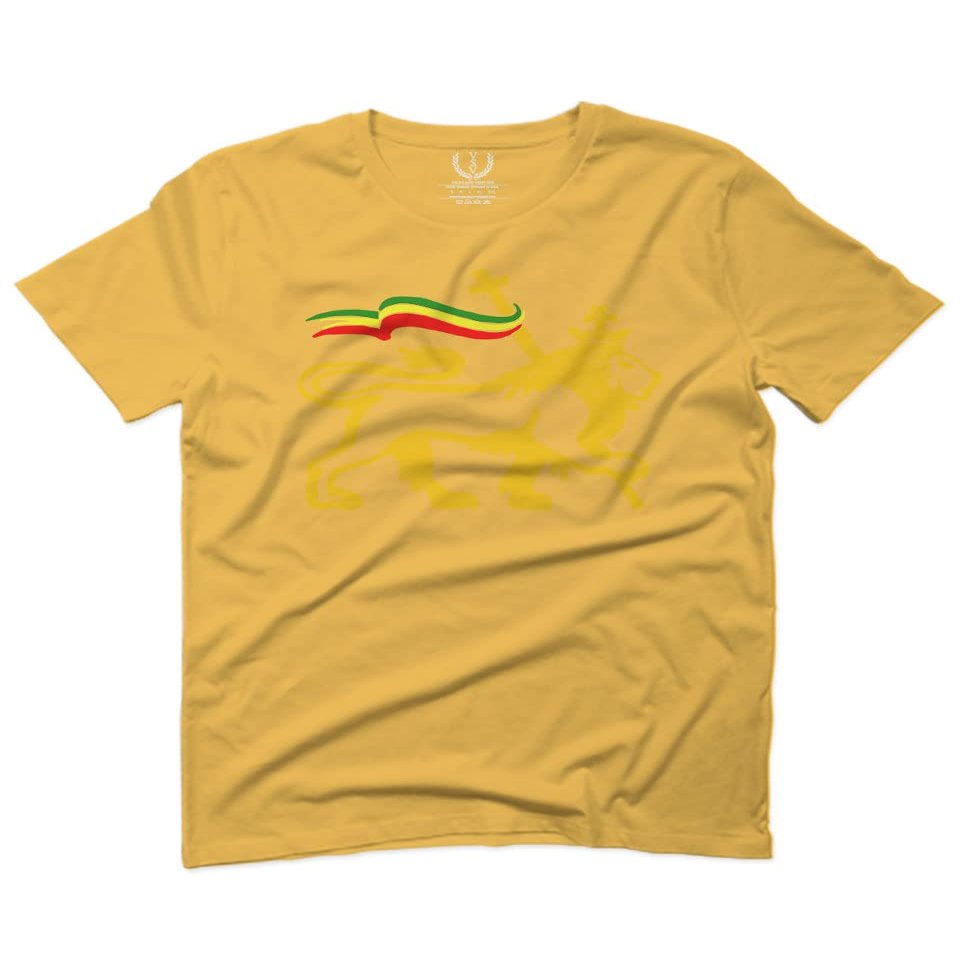 0555. Retro Vintage bob Lion Zion Rastafari Reggae Rasta for Men T Shirt (Gold 2X-Large)