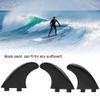 3Pcs Surfboard Fin, Paddle Board Fin, Nylon Fins Set Right Middle Left for Surfboard Paddle Board Accessories Black for Longboard, Surfboard and Paddleboard(Black) view 3