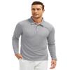 GYMELITE Men's Long Sleeve Polo Shirts Golf Athletic Shirts Quick-Dry Performance Casual Work Outdoor Collared Shirts (LGY S) view 3