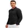 GYMELITE Men's Long Sleeve Polo Shirts Golf Athletic Shirts Quick-Dry Performance Casual Work Outdoor Collared Shirts (SOBK L) Solid Black view 4