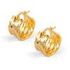 14K Gold Small Chunky Hoop Earrings Hypoallergenic Hammered 925 Sterling Silver Post Hoop Earrings for Women Wide Hoops Earring view 1