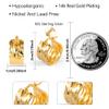 14K Gold Small Chunky Hoop Earrings Hypoallergenic Hammered 925 Sterling Silver Post Hoop Earrings for Women Wide Hoops Earring view 3