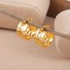 14K Gold Small Chunky Hoop Earrings Hypoallergenic Hammered 925 Sterling Silver Post Hoop Earrings for Women Wide Hoops Earring view 4