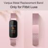 Metal Band for Fitbit Luxe Bands Women Men, Stainless Steel Mesh Loop Adjustable Magnetic Wristband Replacement Strap Compatible with Fitbit Luxe Fitness and Wellness Tracker (Rose Pink) view 2