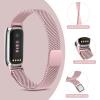 Metal Band for Fitbit Luxe Bands Women Men, Stainless Steel Mesh Loop Adjustable Magnetic Wristband Replacement Strap Compatible with Fitbit Luxe Fitness and Wellness Tracker (Rose Pink) view 3
