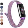 Metal Band for Fitbit Luxe Bands Women Men, Stainless Steel Mesh Loop Adjustable Magnetic Wristband Replacement Strap Compatible with Fitbit Luxe Fitness and Wellness Tracker (Colorful) view 1
