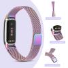 Metal Band for Fitbit Luxe Bands Women Men, Stainless Steel Mesh Loop Adjustable Magnetic Wristband Replacement Strap Compatible with Fitbit Luxe Fitness and Wellness Tracker (Colorful) view 3