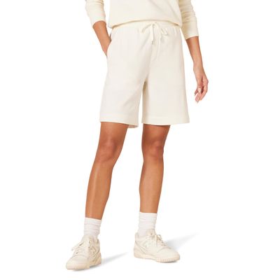 Amazon Essentials Women's Fleece High Rise Bermuda Shorts, Eggshell White, X-Large, Plus Size Available