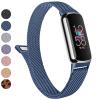 Metal Band for Fitbit Luxe Bands Women Men, Stainless Steel Mesh Loop Adjustable Magnetic Wristband Replacement Strap Compatible with Fitbit Luxe Fitness and Wellness Tracker (Sapphire Blue) view 1