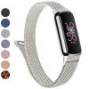 Metal Band for Fitbit Luxe Bands Women Men, Stainless Steel Mesh Loop Adjustable Magnetic Wristband Replacement Strap Compatible with Fitbit Luxe Fitness and Wellness Tracker (Starlight) view 1