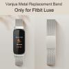 Metal Band for Fitbit Luxe Bands Women Men, Stainless Steel Mesh Loop Adjustable Magnetic Wristband Replacement Strap Compatible with Fitbit Luxe Fitness and Wellness Tracker (Starlight) view 2