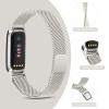 Metal Band for Fitbit Luxe Bands Women Men, Stainless Steel Mesh Loop Adjustable Magnetic Wristband Replacement Strap Compatible with Fitbit Luxe Fitness and Wellness Tracker (Starlight) view 3