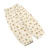 MYGBCPJS Baby Boy Girl 2 Pack Cotton Linen Pants Toddler Floral Graphic Printed Long Bloomers Ankle Length Jogger Trousers view 3