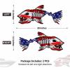 11" W x 28" L Large Size Boat Skeleton Fish Decals - Marine American Flag Fishing Decal Shark Bone Decoration Stickers Graphics Accessories for Ship Canoe Kayak Car RV SUV, Left & Right, 2 Pcs view 2