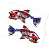 15" W x 38" L Large Size Boat Skeleton Fish Decals - Marine American Flag Fishing Decal Shark Bone Decoration Stickers Graphics Accessories for Ship Canoe Kayak Car RV SUV, Left & Right, 2 Pcs view 3
