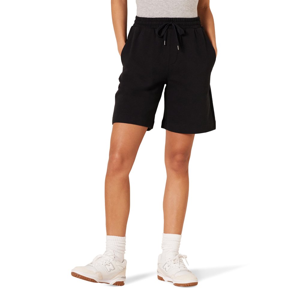 Amazon Essentials Women's Fleece High Rise Bermuda Shorts, Black, X-Large, Plus Size Available