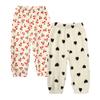 MYGBCPJS Baby Boy Girl 2 Pack Cotton Linen Pants Toddler Floral Graphic Printed Long Bloomers Ankle Length Jogger Trousers view 1