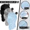 Newcotte 3 Pcs Distressed Balaclava Full Face Ski Mask Cool Knitted Yeat Balaclava Windproof Mask for Men Women Cold Weather(Black, Ice Blue, Gray White Camo) view 3