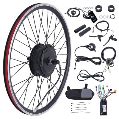 Electric Bike Conversion Kit 36V 500W 24" Ebike Wheel Kit Dual Mode Controller Front Wheel E-Bike Conversion Kit Cycling Hub Conversion Kit