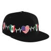 America Mexican Flag Flat Bill Brim Baseball Cap Cool Hip Hop Trucker Hat Men Women Adjustable Baseball Caps Black view 1