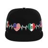 America Mexican Flag Flat Bill Brim Baseball Cap Cool Hip Hop Trucker Hat Men Women Adjustable Baseball Caps Black view 2
