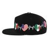 America Mexican Flag Flat Bill Brim Baseball Cap Cool Hip Hop Trucker Hat Men Women Adjustable Baseball Caps Black view 3