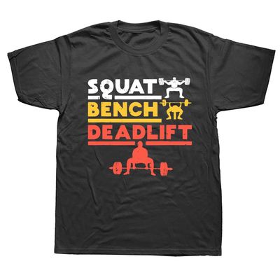 XehuroT-Shirt Funning Powerlifting Squat Bench Deadlift Weightlifting T Shirt Summer Workout Training Fitness (Black,M)