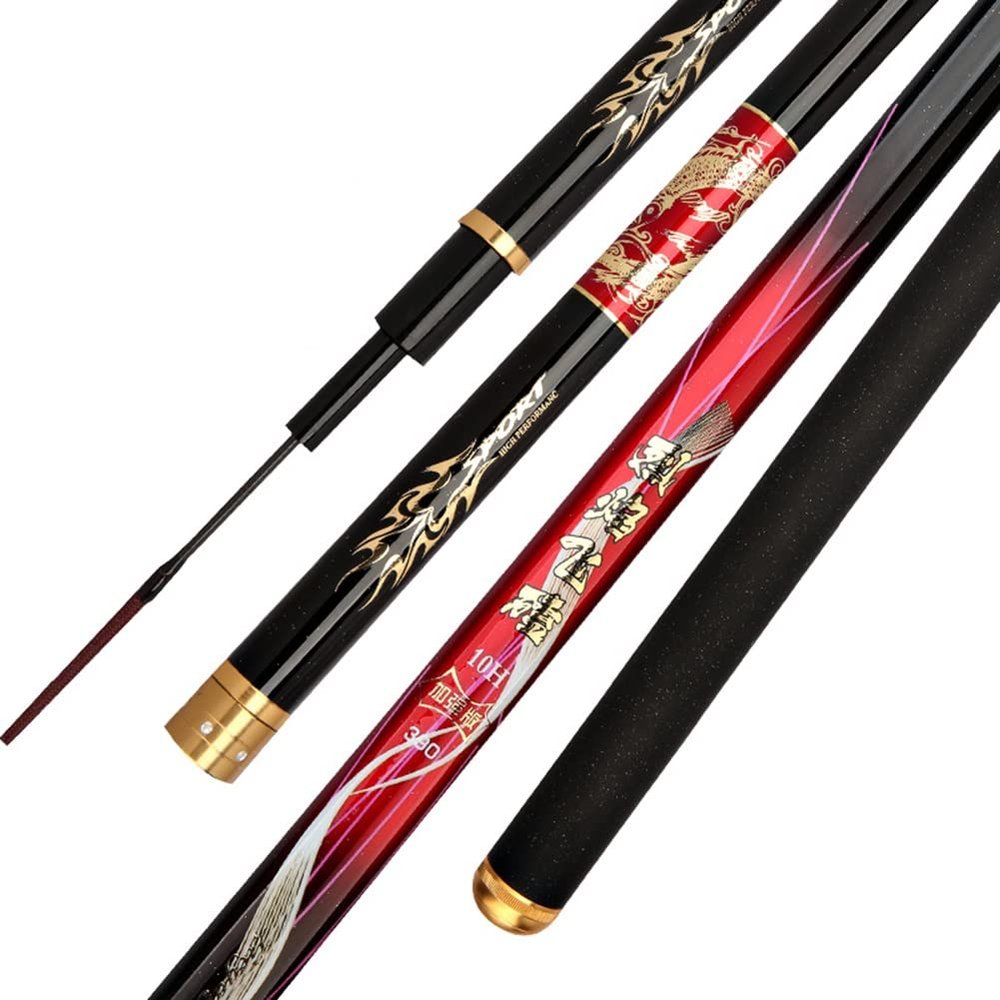 ZFF Carbon Fishing Rod Telescopic Super Hard Ultralight Hand Pole 12H 19 Tone Fishing Big Fish 1.8m 2.1m 2.4m 2.7m 3m 3.3m 3.6m 3.9m 4.5m 4.8m Rivers Lakes Reservoirs Streams (Size : 4.8m)