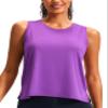 Workout Tops for Women Crop Sleeveless Workout Shirts for Women Athletic Running Yoga Tank Top for Women view 1
