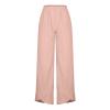 LIUguoo 2024 Summer Pants for Women Casual Pockets Cotton Linen Wide Leg Drawstring Elastic Waist Capris Crop Pants Slacks view 3