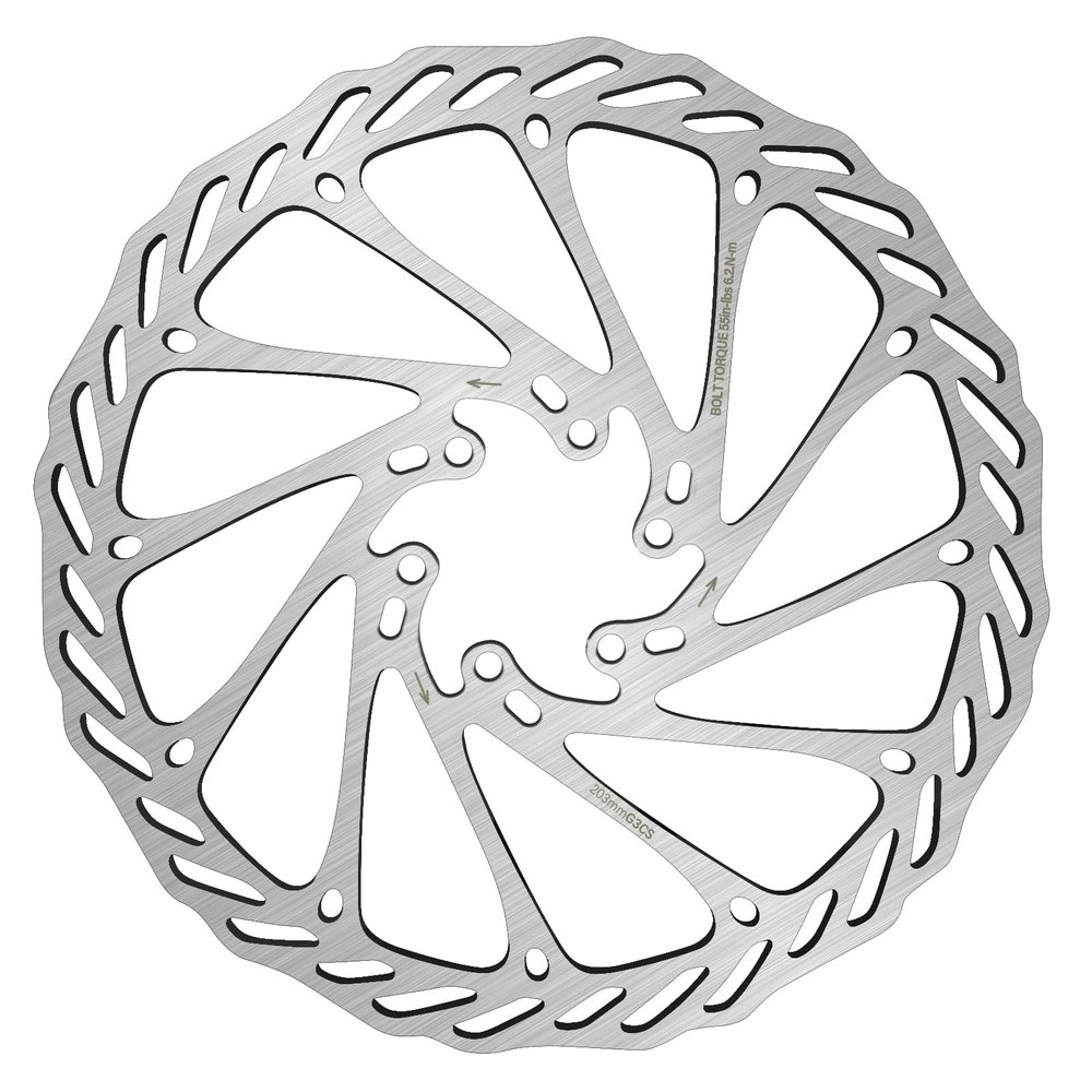 BUCKLOS 140mm 160mm 180mm 203mm MTB Disc Brake Rotor with 6 Bolts, Bicycle Brakes Stainless Steel Rotors M5 Screws, Opposite Hole Distance 44mm, fit Mountain Road Bikes MTB BMX