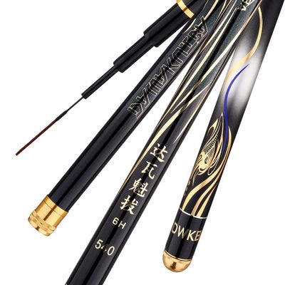 ZFF Telescopic Fishing Rod Carbon Super Hard Ultralight 19 Tone Hand Pole for Big Fish 3.6m 3.9m 4.5m 4.8m 5.4m 5.7m 6.3m 7.2m Rivers Lakes Reservoirs Streams (Size : 4.5m)