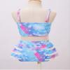 Yartina Toddler Baby Girls Two Pieces Swimsuit Crop Tank Top with Briefs Summer Swimwear Lace Bikini Set Blue 18-24 Months view 4