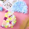 LIOOBO Petal Ladies Swim Cap: Flower Swim Cap, Floral Swim Caps, Fashionable Women Bathing Hat for Braids and Dreadlocks (Color and Blue) view 4