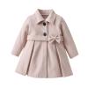 Ikevan 1 to 7 Years Toddler Girls Winter Long Sleeve Warm Woollen Coat Jacket Solid Color Bow Tie For (1-A#ty, 12-18 Months) view 1