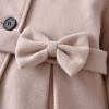 Ikevan 1 to 7 Years Toddler Girls Winter Long Sleeve Warm Woollen Coat Jacket Solid Color Bow Tie For (1-A#ty, 12-18 Months) view 2