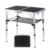 YihuiKo Folding Camping Table, Adjustable Height Folding Table, Portable Aluminum Small Folding Table with Carry Handle for Picnic, BBQ, Indoor, Office view 1